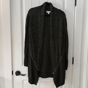 Market & Spruce Dark Green Open Cardigan